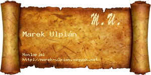 Marek Ulpián névjegykártya